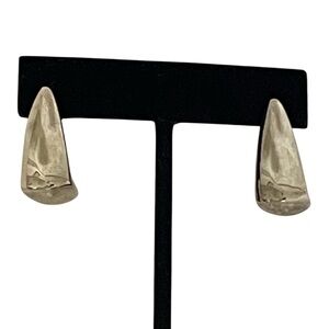 Vintage 90s Silver-tone Drop Modern Pierced Earrings